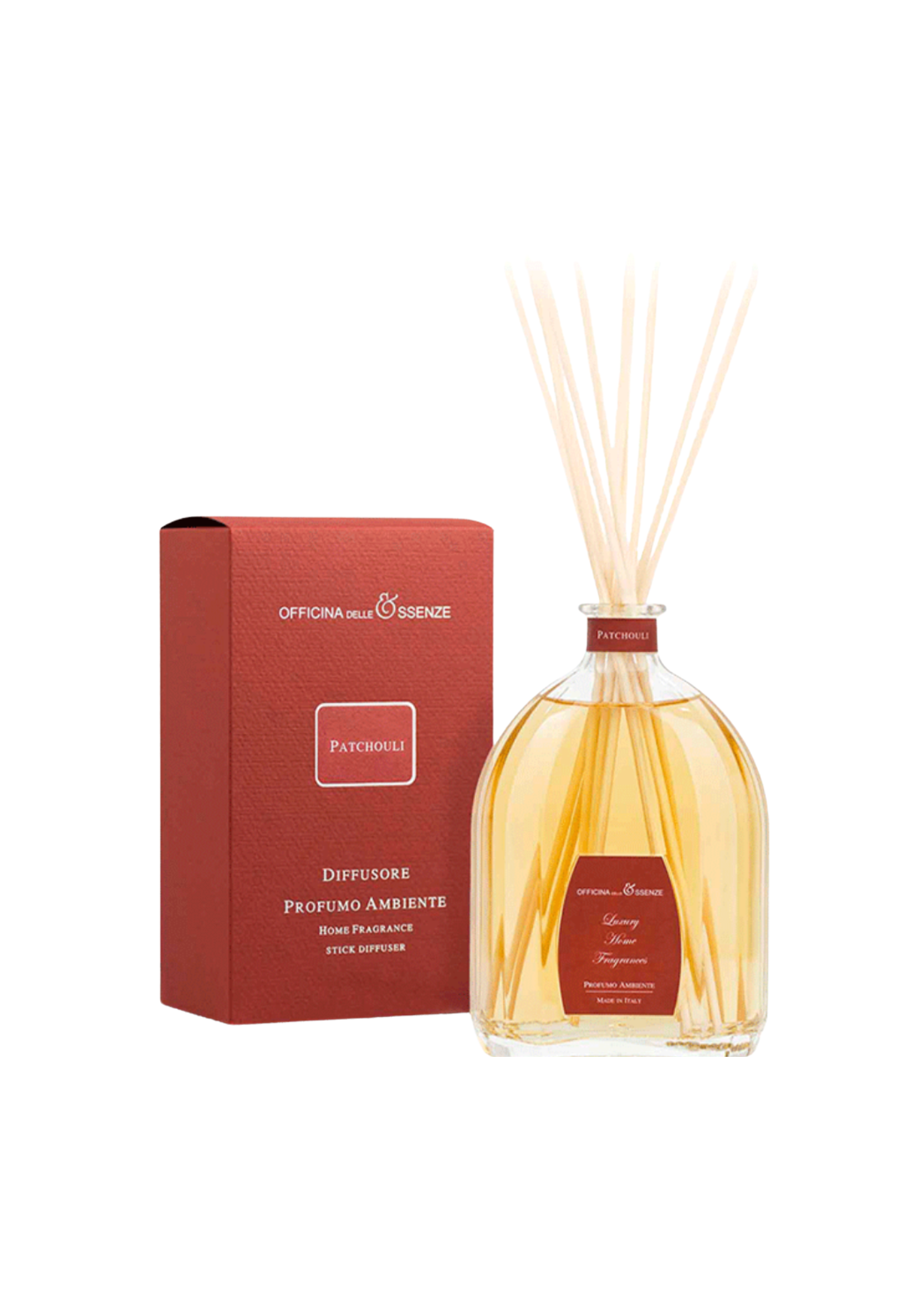 OFFICINA DELLE ESSENZE namų kvapas su lazdelėmis „Patchouli“ 250 ml