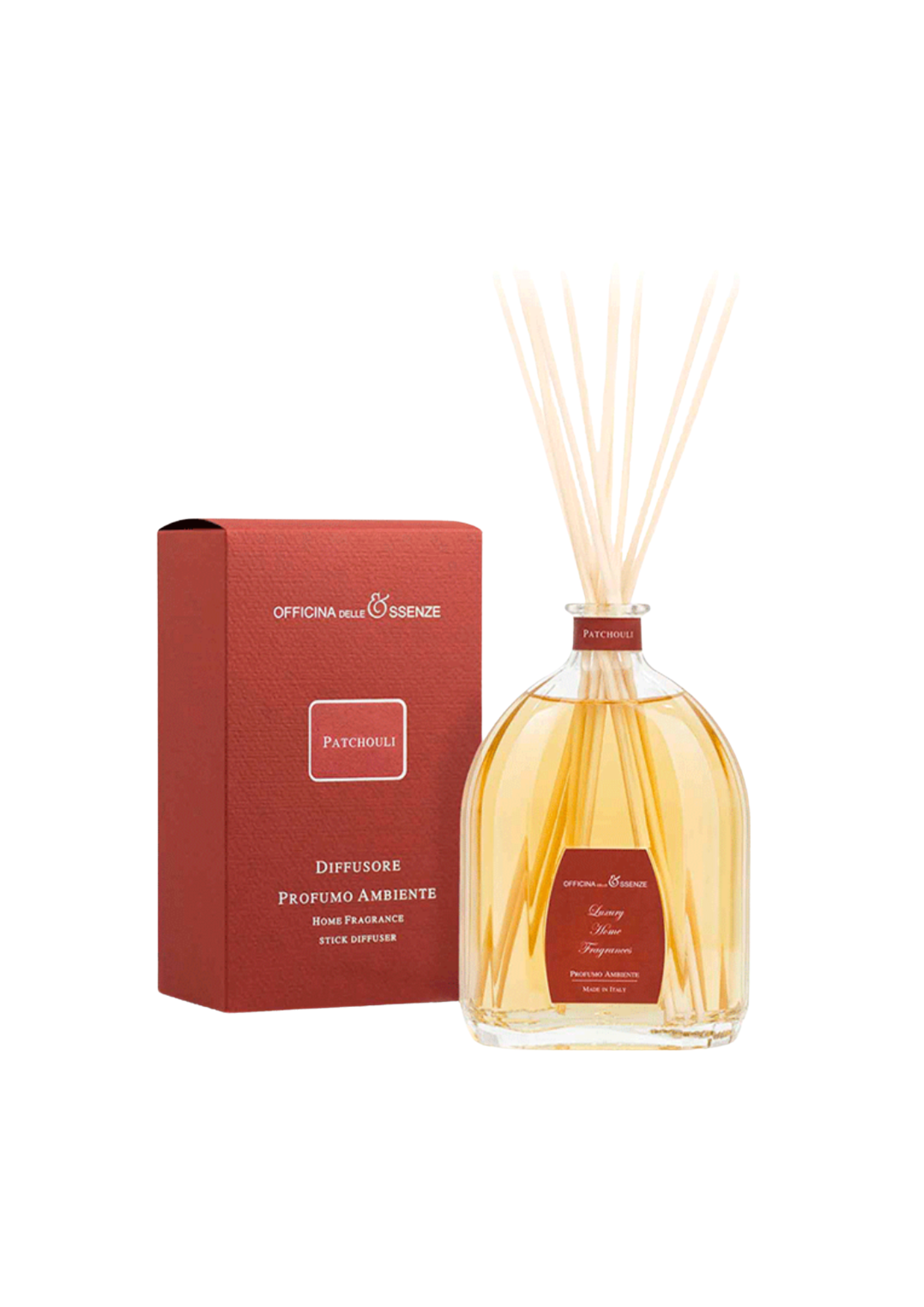 OFFICINA DELLE ESSENZE namų kvapas su lazdelėmis „Patchouli“ 500 ml